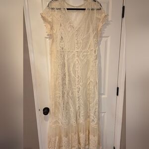 Torrid Cream Lace Dress